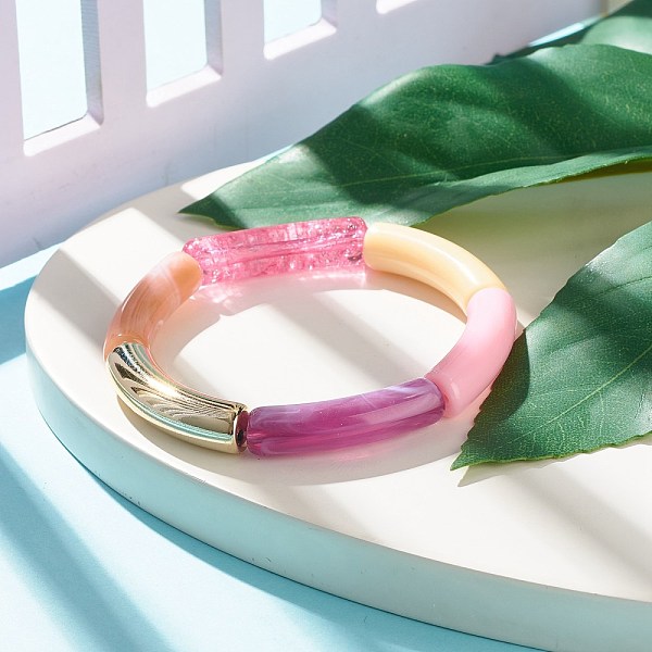 PandaHall Acrylic Curved Tube Beaded Stretch Bracelet, Chunky Bracelet for Women, Colorful, Inner Diameter: 2 inch(5.2cm) Acrylic
PandaHall Acrylic Curved Tube Beaded Stretch Bracelet, Chunky Bracelet for Women, Colorful, Inner Diameter: 2 inch(5.2cm) Acrylic