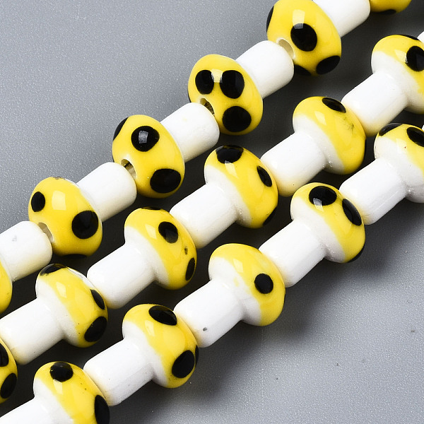 PandaHall Handmade Porcelain Ceramic Beads Strands, Mushroom, Yellow, 12x10mm, Hole: 1.5mm, about 25pcs/strand, 11.81 inch(30cm) Porcelain...
PandaHall Handmade Porcelain Ceramic Beads Strands, Mushroom, Yellow, 12x10mm, Hole: 1.5mm, about 25pcs/strand, 11.81 inch(30cm) Porcelain...