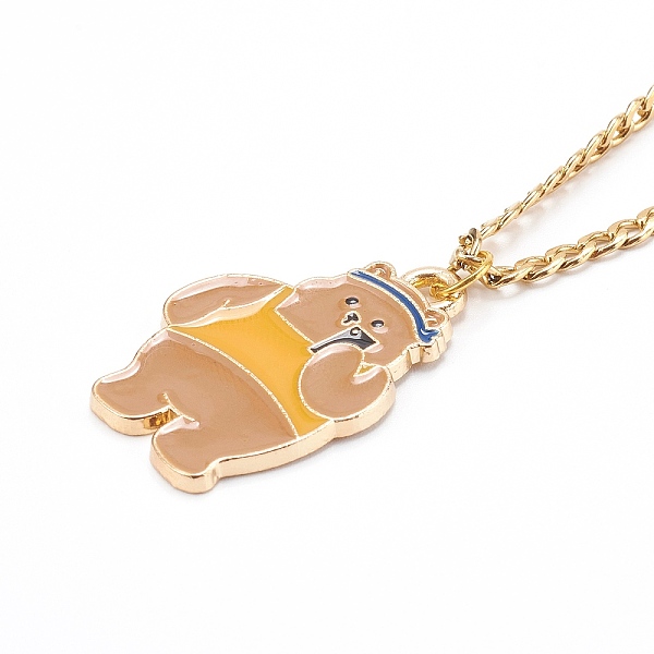 PandaHall Alloy Enamel Pendant Necklaces, with 304 Stainless Steel Curb Chains, Bear, Golden, Camel, 24.01 inch(61cm) Alloy Brown
PandaHall Alloy Enamel Pendant Necklaces, with 304 Stainless Steel Curb Chains, Bear, Golden, Camel, 24.01 inch(61cm) Alloy Brown