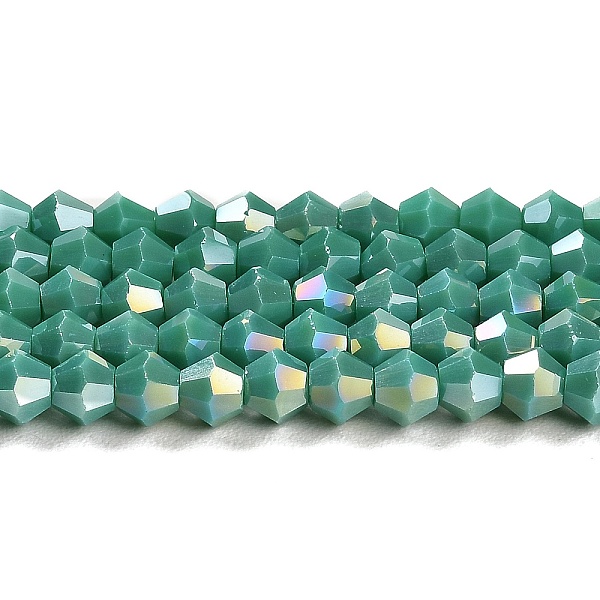 PandaHall Opaque Solid Color Electroplate Glass Beads Strands, AB Color Plated, Faceted, Bicone, Light Sea Green, 4x4mm, Hole: 0.8mm, about...
PandaHall Opaque Solid Color Electroplate Glass Beads Strands, AB Color Plated, Faceted, Bicone, Light Sea Green, 4x4mm, Hole: 0.8mm, about...