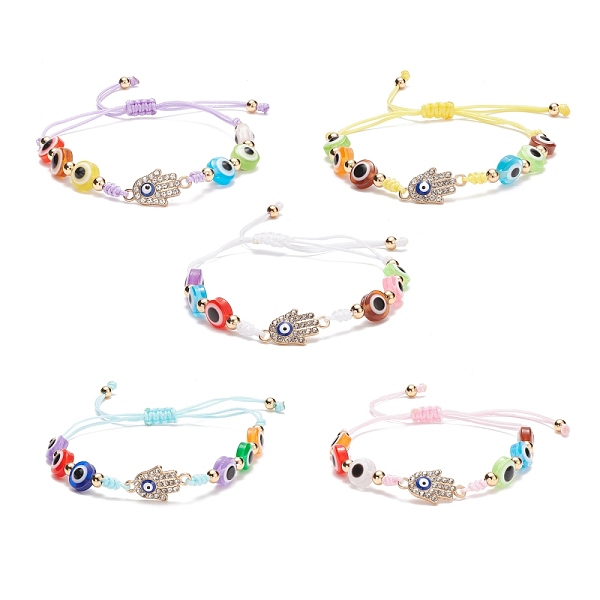PandaHall Resin Evil Eye Braided Bead Bracelet, Crystal Rhinestone Hamsa Hand Link Bracelet for Women, Mixed Color, Inner Diameter: 2-1/8~3..., Multicolor
PandaHall Resin Evil Eye Braided Bead Bracelet, Crystal Rhinestone Hamsa Hand Link Bracelet for Women, Mixed Color, Inner Diameter: 2-1/8~3..., Multicolor