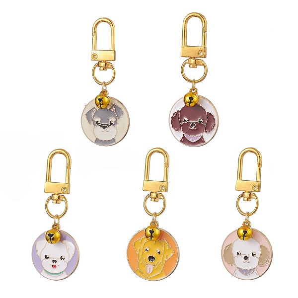 PandaHall Alloy Enamel Pendant Decoraiton, with Brass Bell Charms and Zinc Alloy Swivel Clasps, Flat Round with Dog, Mixed Color, 63mm..., Multicolor
PandaHall Alloy Enamel Pendant Decoraiton, with Brass Bell Charms and Zinc Alloy Swivel Clasps, Flat Round with Dog, Mixed Color, 63mm..., Multicolor