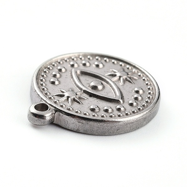 PandaHall 304 Stainless Steel Pendants, Flat Round with Eye, Stainless Steel Color, 18x15x3mm, Hole: 1.4mm 304 Stainless Steel Flat Round
PandaHall 304 Stainless Steel Pendants, Flat Round with Eye, Stainless Steel Color, 18x15x3mm, Hole: 1.4mm 304 Stainless Steel Flat Round
