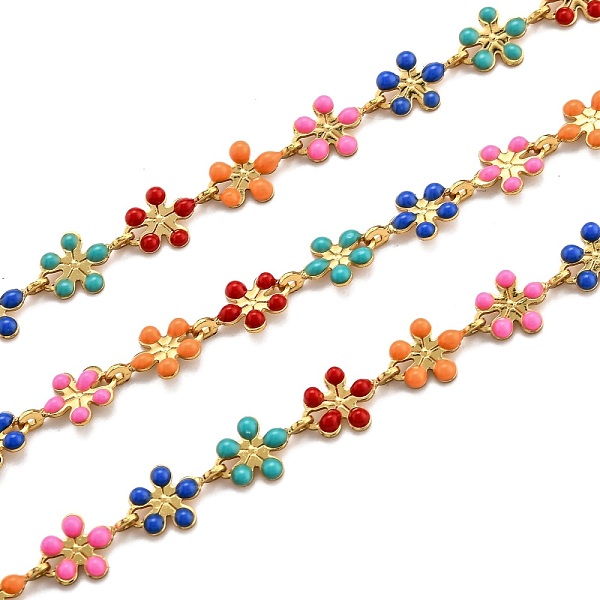PandaHall Golden Brass Enamel Link Chain, Long-Lasting Plated, with Spool, Unwelded, Flower, Colorful, 9x6x1mm, 32.8 Feet(10m)/roll...
PandaHall Golden Brass Enamel Link Chain, Long-Lasting Plated, with Spool, Unwelded, Flower, Colorful, 9x6x1mm, 32.8 Feet(10m)/roll...