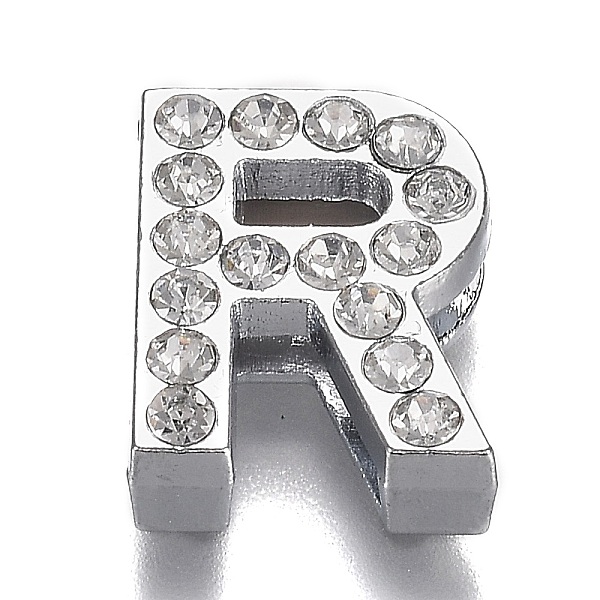 PandaHall Alloy Letter Slide Charms, with Crystal Rhinestone, Cadmium Free & Lead Free, Platinum, Letter.R, 20x15.5x7mm, Hole: 2.5x18mm..., Clear
PandaHall Alloy Letter Slide Charms, with Crystal Rhinestone, Cadmium Free & Lead Free, Platinum, Letter.R, 20x15.5x7mm, Hole: 2.5x18mm..., Clear