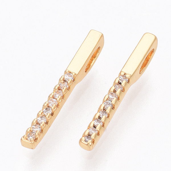 PandaHall Brass Cubic Zirconia Charms, Bar, Nickel Free, Real 18K Gold Plated, Clear, 15.5x1.5x2.5mm, Hole: 3x0.5mm Brass+Cubic Zirconia...
PandaHall Brass Cubic Zirconia Charms, Bar, Nickel Free, Real 18K Gold Plated, Clear, 15.5x1.5x2.5mm, Hole: 3x0.5mm Brass+Cubic Zirconia...