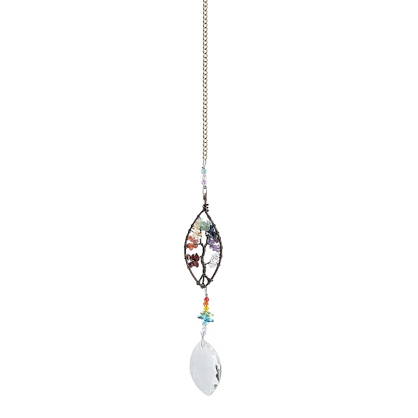 PandaHall Glass Leaf Pendant Decoration, Hanging Suncatchers, with Tree of Life Natural Gemstone Chip for Home Garden Decoration, Leaf...
PandaHall Glass Leaf Pendant Decoration, Hanging Suncatchers, with Tree of Life Natural Gemstone Chip for Home Garden Decoration, Leaf...