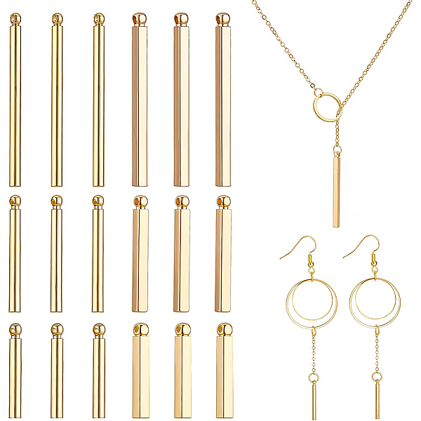 PandaHall BENECREAT 36Pcs 18K Gold Plated Brass Bar Pendants, 6 Style Column and Cuboid Brass Links Connectors for Bracelet Necklace Jewelry...
PandaHall BENECREAT 36Pcs 18K Gold Plated Brass Bar Pendants, 6 Style Column and Cuboid Brass Links Connectors for Bracelet Necklace Jewelry...