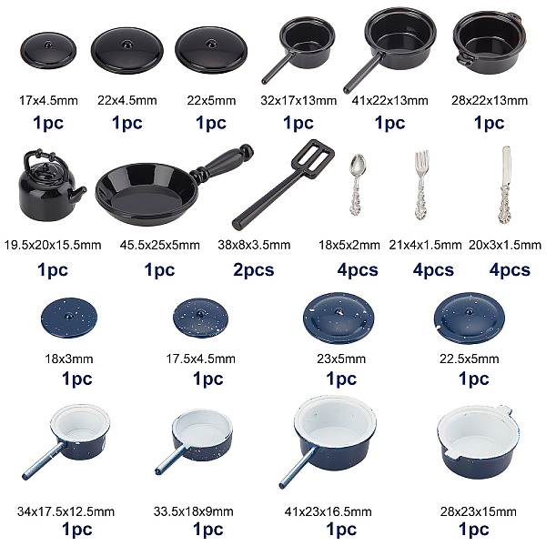 PandaHall FINGERINSPIRE DIY 3 Sets 3 Style Alloy Miniature Kitchenware Set, Food Play Scene for Children Toys and Dollhouse Props Decoration..., Black
PandaHall FINGERINSPIRE DIY 3 Sets 3 Style Alloy Miniature Kitchenware Set, Food Play Scene for Children Toys and Dollhouse Props Decoration..., Black