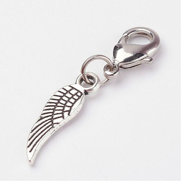 PandaHall Tibetan Style Alloy Pendants, with Brass Lobster Claw Clasps, Wing, Antique Silver, 33mm Alloy Wing
PandaHall Tibetan Style Alloy Pendants, with Brass Lobster Claw Clasps, Wing, Antique Silver, 33mm Alloy Wing