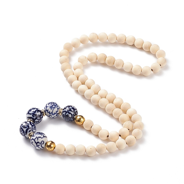 PandaHall Natural Wood & Porcelain & Synthetic Hematite Round Beaded Necklace for Women, Old Lace, 22.83 inch(58cm) Wood
PandaHall Natural Wood & Porcelain & Synthetic Hematite Round Beaded Necklace for Women, Old Lace, 22.83 inch(58cm) Wood