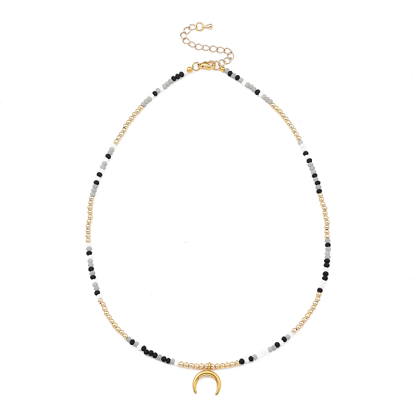 PandaHall Pendant Necklaces, with Brass Beads, Frosted Glass Beads, 304 Stainless Steel Pendant & Lobster Claw Clasps, Moon, Golden, 17.91..., Black
PandaHall Pendant Necklaces, with Brass Beads, Frosted Glass Beads, 304 Stainless Steel Pendant & Lobster Claw Clasps, Moon, Golden, 17.91..., Black