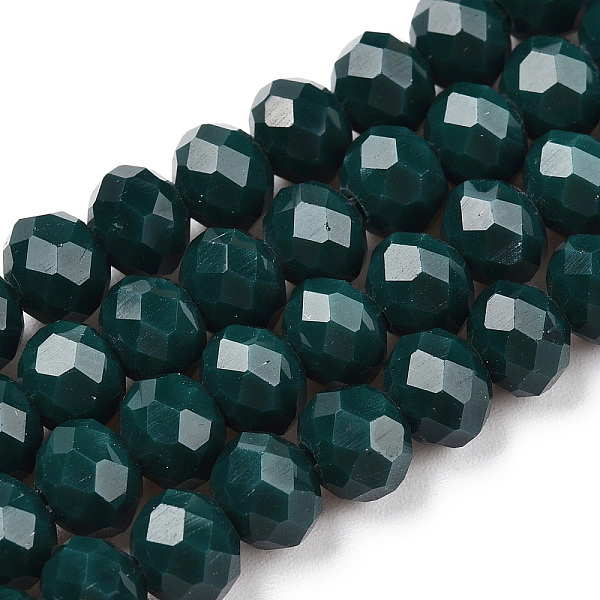 PandaHall Opaque Solid Color Glass Beads Strands, Faceted, Rondelle, Dark Green, 6x5mm, Hole: 1mm, about 83~85pcs/strand, 38~39cm Glass...
PandaHall Opaque Solid Color Glass Beads Strands, Faceted, Rondelle, Dark Green, 6x5mm, Hole: 1mm, about 83~85pcs/strand, 38~39cm Glass...