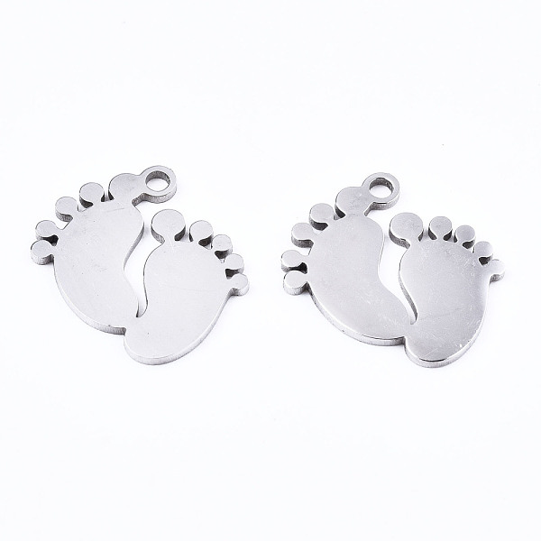 PandaHall 201 Stainless Steel Charms, Laser Cut, Baby Feet, Stainless Steel Color, 13x12.5x1mm, Hole: 1.4mm 201 Stainless Steel Body
PandaHall 201 Stainless Steel Charms, Laser Cut, Baby Feet, Stainless Steel Color, 13x12.5x1mm, Hole: 1.4mm 201 Stainless Steel Body