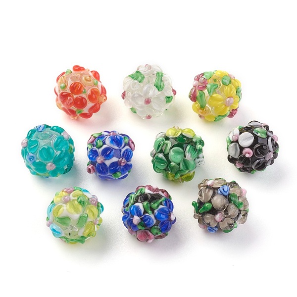PandaHall Handmade Lampwork Beads, Rondelle with Flower, Bumpy, Mixed Color, 14~15x12~13mm, Hole: 1.5~1.8mm Lampwork Rondelle Multicolor
PandaHall Handmade Lampwork Beads, Rondelle with Flower, Bumpy, Mixed Color, 14~15x12~13mm, Hole: 1.5~1.8mm Lampwork Rondelle Multicolor
