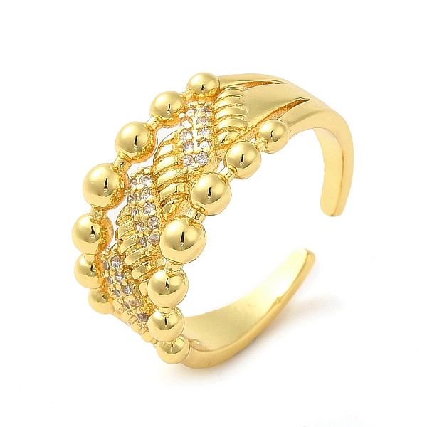 PandaHall Brass Micro Pave Cubic Zirconia Cuff Rings, Real 16K Gold Plated, US Size 8 1/2(18.5mm) Brass+Cubic Zirconia Clear
PandaHall Brass Micro Pave Cubic Zirconia Cuff Rings, Real 16K Gold Plated, US Size 8 1/2(18.5mm) Brass+Cubic Zirconia Clear