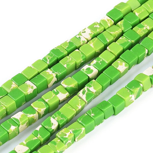 PandaHall Synthetic Imperial Jasper Beads Strands, Dyed, Cube, Lime Green, 4.5x4.5x4.5mm, Hole: 0.8mm, about 84~85pcs/strand, 14.9 inch~15.3...
PandaHall Synthetic Imperial Jasper Beads Strands, Dyed, Cube, Lime Green, 4.5x4.5x4.5mm, Hole: 0.8mm, about 84~85pcs/strand, 14.9 inch~15.3...
