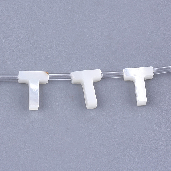 PandaHall Natural Sea Shell Beads, White Shell Mother of Pearl Shell, Top Drilled Beads, Letter.T, 10x2.5~11.5x3mm, Hole: 0.8mm White Shell...
PandaHall Natural Sea Shell Beads, White Shell Mother of Pearl Shell, Top Drilled Beads, Letter.T, 10x2.5~11.5x3mm, Hole: 0.8mm White Shell...