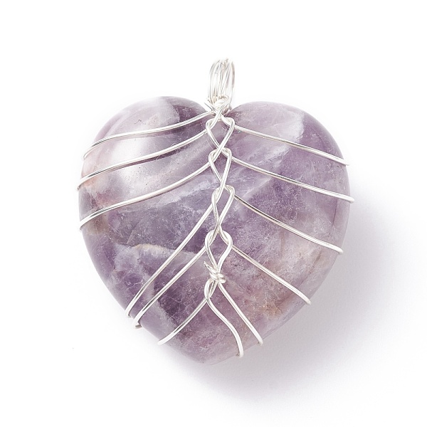 PandaHall Natural Amethyst Pendants, with Copper Wire, Heart, 34x30x18mm, Hole: 6mm Amethyst Heart
PandaHall Natural Amethyst Pendants, with Copper Wire, Heart, 34x30x18mm, Hole: 6mm Amethyst Heart
