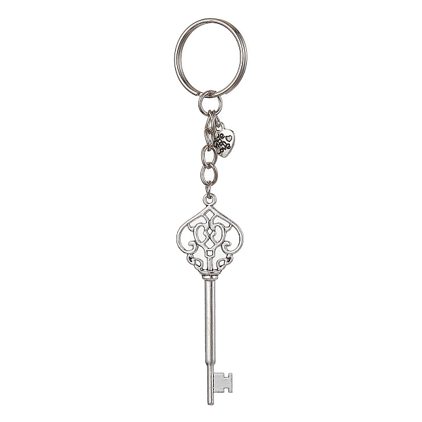 PandaHall Iron Split Keychains, with Alloy Pendants, Key & Heart, Antique Silver, 12.4cm Alloy Key
PandaHall Iron Split Keychains, with Alloy Pendants, Key & Heart, Antique Silver, 12.4cm Alloy Key