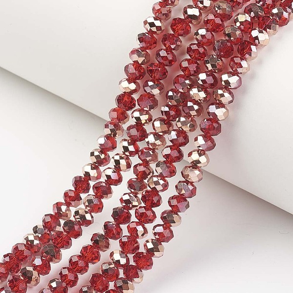 PandaHall Electroplate Transparent Glass Beads Strands, Half Copper Plated, Faceted, Rondelle, Red, 8x6mm, Hole: 1mm, about 63~65pcs/strand...
PandaHall Electroplate Transparent Glass Beads Strands, Half Copper Plated, Faceted, Rondelle, Red, 8x6mm, Hole: 1mm, about 63~65pcs/strand...