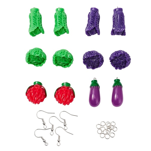 PandaHall Vegetables Pendant Dangle Earrings DIY Making Kit, Including Flower & Eggplant & Vegetable & Cabbage Opaque Resin Pendants, Iron..., Multicolor
PandaHall Vegetables Pendant Dangle Earrings DIY Making Kit, Including Flower & Eggplant & Vegetable & Cabbage Opaque Resin Pendants, Iron..., Multicolor