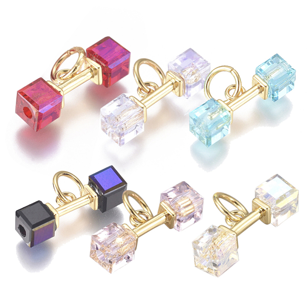 PandaHall Brass Charms, with Cubic Zirconia and Jump Rings, Dumbbell, Mixed Color, 4x14x4mm, Hole: 3.5mm Brass+Cubic Zirconia Sports..., Multicolor
PandaHall Brass Charms, with Cubic Zirconia and Jump Rings, Dumbbell, Mixed Color, 4x14x4mm, Hole: 3.5mm Brass+Cubic Zirconia Sports..., Multicolor