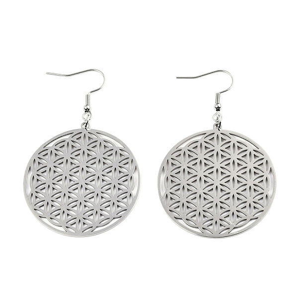 PandaHall 201 Stainless Steel Dangle Earrings, Flower of Life, Stainless Steel Color, 63mm, Pin: 0.6mm 201 Stainless Steel
PandaHall 201 Stainless Steel Dangle Earrings, Flower of Life, Stainless Steel Color, 63mm, Pin: 0.6mm 201 Stainless Steel