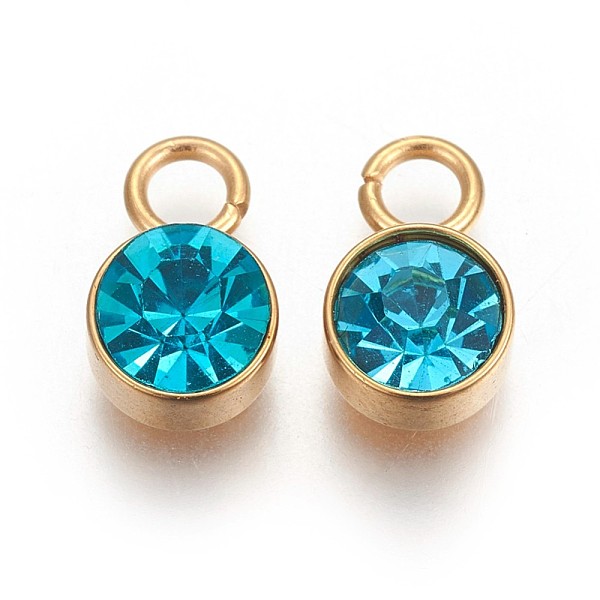 PandaHall Glass Rhinestone Charms, December Birthstone Charms, with Golden Tone 201 Stainless Steel Findings, Flat Round, Blue Zircon..., Cyan
PandaHall Glass Rhinestone Charms, December Birthstone Charms, with Golden Tone 201 Stainless Steel Findings, Flat Round, Blue Zircon..., Cyan