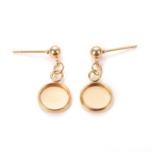 PandaHall 304 Stainless Steel Stud Earring Settings, Golden, 21mm, Pin: 0.9mm, Tray: 8mm 304 Stainless Steel Flat Round
PandaHall 304 Stainless Steel Stud Earring Settings, Golden, 21mm, Pin: 0.9mm, Tray: 8mm 304 Stainless Steel Flat Round