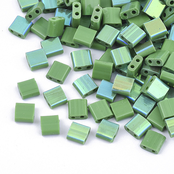 PandaHall 2-Hole Glass Seed Beads, Half Rainbow Plated Colours, Square, Light Green, 5x4.5~5.5x2~2.5mm, Hole: 0.5~0.8mm, about 1180pcs/bag...
PandaHall 2-Hole Glass Seed Beads, Half Rainbow Plated Colours, Square, Light Green, 5x4.5~5.5x2~2.5mm, Hole: 0.5~0.8mm, about 1180pcs/bag...