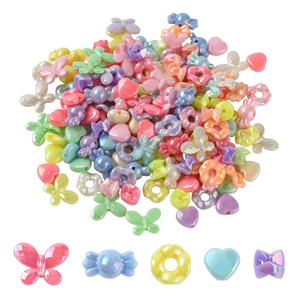 PandaHall 5 Style Opaque Acrylic Beads, AB Color Plated, Heart & Candy & Wave Flat Round & Butterfly, Mixed Color, 290pcs/bag Acrylic Mixed..., Multicolor
PandaHall 5 Style Opaque Acrylic Beads, AB Color Plated, Heart & Candy & Wave Flat Round & Butterfly, Mixed Color, 290pcs/bag Acrylic Mixed..., Multicolor