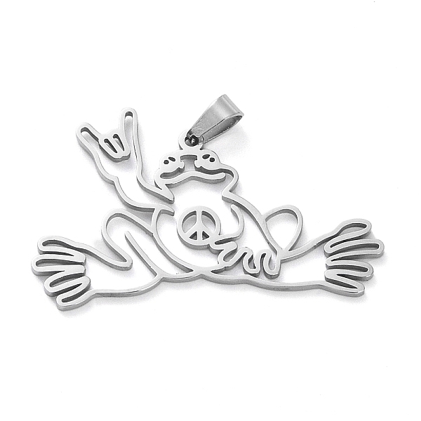 PandaHall 304 Stainless Steel Pendants, Laser Cut, Hollow Peace Frog Charms, Stainless Steel Color, 23x39.5x1mm, Hole: 3x4.5mm 304 Stainless...
PandaHall 304 Stainless Steel Pendants, Laser Cut, Hollow Peace Frog Charms, Stainless Steel Color, 23x39.5x1mm, Hole: 3x4.5mm 304 Stainless...