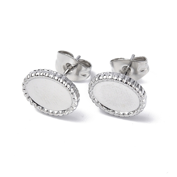 PandaHall 304 Stainless Steel Stud Earring Findings, Oval Earring Settings, with Ear Nuts, Stainless Steel Color, Tray: 8x6mm, 10x8mm, Pin...
PandaHall 304 Stainless Steel Stud Earring Findings, Oval Earring Settings, with Ear Nuts, Stainless Steel Color, Tray: 8x6mm, 10x8mm, Pin...