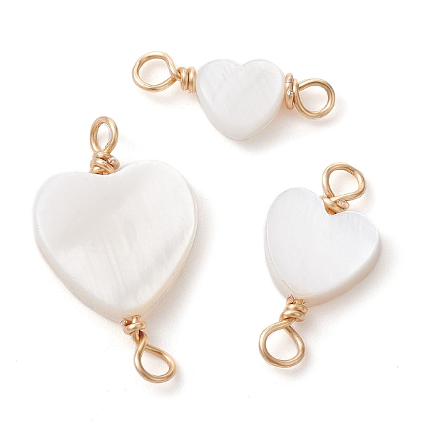 PandaHall 3Pcs 3 Styles Natural Freshwater Shell Connector Charms, Light Gold, Heart Links, WhiteSmoke, 15.5~6.5x6.5~12.5x3mm, Hole: 2.5mm..., White
PandaHall 3Pcs 3 Styles Natural Freshwater Shell Connector Charms, Light Gold, Heart Links, WhiteSmoke, 15.5~6.5x6.5~12.5x3mm, Hole: 2.5mm..., White
