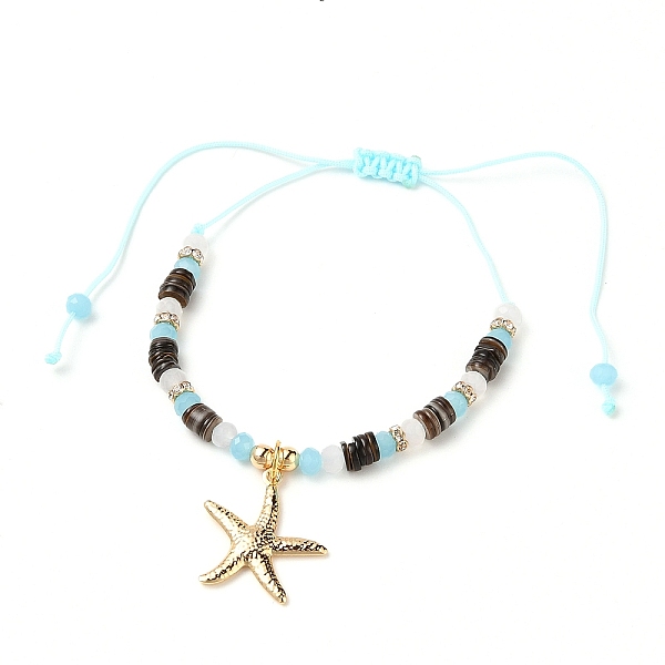 PandaHall Adjustable Nylon Thread Braided Beads Bracelets, with Brass Starfish Pendants, Shell Beads, Glass Beads and Brass Rhinestone...
PandaHall Adjustable Nylon Thread Braided Beads Bracelets, with Brass Starfish Pendants, Shell Beads, Glass Beads and Brass Rhinestone...