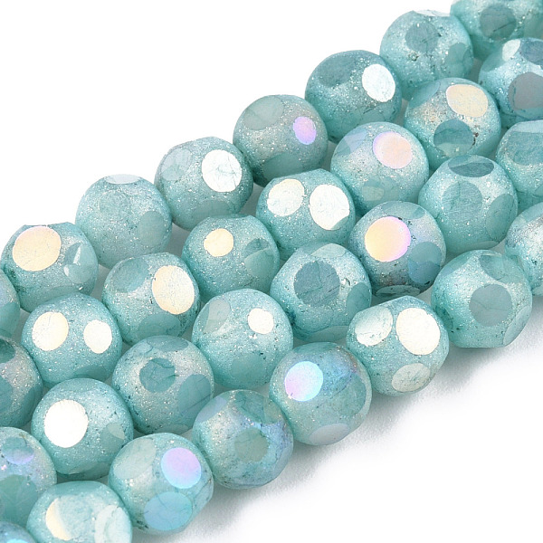 PandaHall Opaque Frosted Glass Beads Strands, AB Color Plated, Faceted, Round, Turquoise, 6.5x6mm, Hole: 1.5mm, about 70pcs/strand, 16.38..., Green
PandaHall Opaque Frosted Glass Beads Strands, AB Color Plated, Faceted, Round, Turquoise, 6.5x6mm, Hole: 1.5mm, about 70pcs/strand, 16.38..., Green