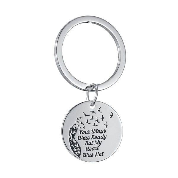 PandaHall Alloy Keychain, Cadmium Free & Lead Free, Flat Round with Word Your Wings Were Ready But Our Hearts Were Not, Platinum, 53mm Alloy...
PandaHall Alloy Keychain, Cadmium Free & Lead Free, Flat Round with Word Your Wings Were Ready But Our Hearts Were Not, Platinum, 53mm Alloy...