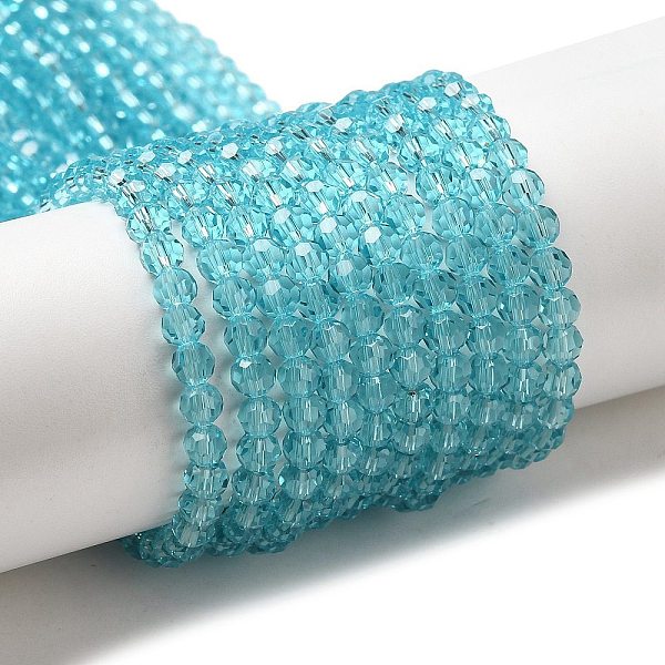 PandaHall Transparent Glass Beads, Faceted(32 Facets), Round, Cyan, 4mm, Hole: 0.7mm, about 87~93pcs/strand, 32~33cm Glass Round Cyan
PandaHall Transparent Glass Beads, Faceted(32 Facets), Round, Cyan, 4mm, Hole: 0.7mm, about 87~93pcs/strand, 32~33cm Glass Round Cyan
