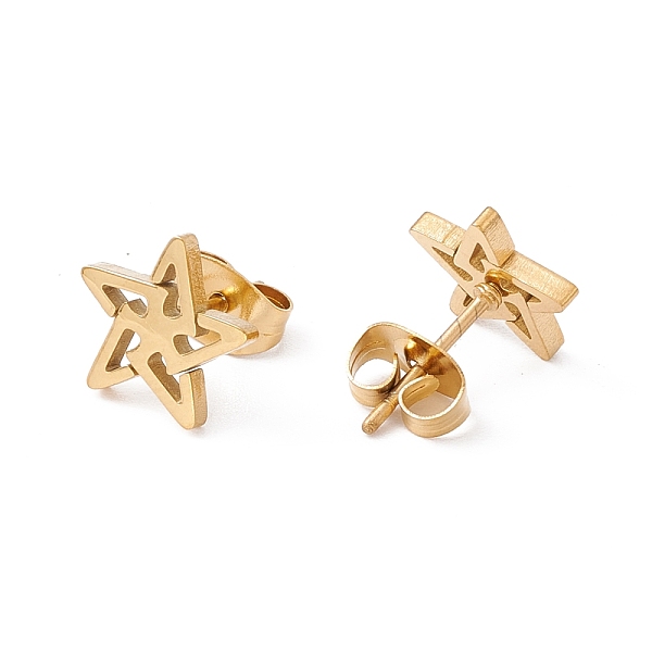 PandaHall 304 Stainless Steel Star Stud Earrings for Men Women, Golden, 9x9.5mm, Pin: 0.8mm 304 Stainless Steel Star
PandaHall 304 Stainless Steel Star Stud Earrings for Men Women, Golden, 9x9.5mm, Pin: 0.8mm 304 Stainless Steel Star