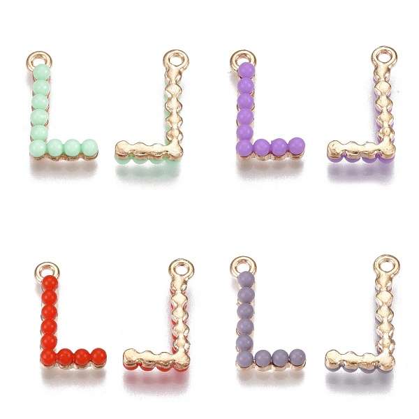 PandaHall Acrylic Pendants, with Alloy Findings, Letter, Light Gold, Mixed Color, Letter.L, 18x10x3.5mm, Hole: 1.6mm Alloy+Acrylic Letter L..., Multicolor
PandaHall Acrylic Pendants, with Alloy Findings, Letter, Light Gold, Mixed Color, Letter.L, 18x10x3.5mm, Hole: 1.6mm Alloy+Acrylic Letter L..., Multicolor