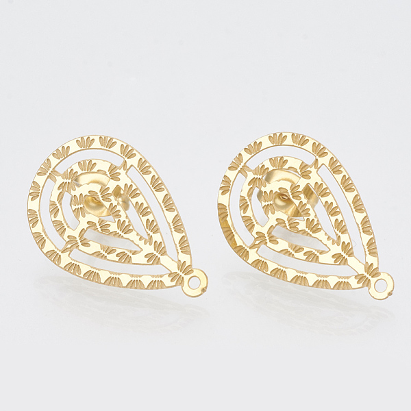 PandaHall 304 Stainless Steel Stud Earring Findings, with Loop, Teardrop, Golden, 22.5x14mm, Hole: 1mm, pin: 0.7mm. 304 Stainless Steel...
PandaHall 304 Stainless Steel Stud Earring Findings, with Loop, Teardrop, Golden, 22.5x14mm, Hole: 1mm, pin: 0.7mm. 304 Stainless Steel...
