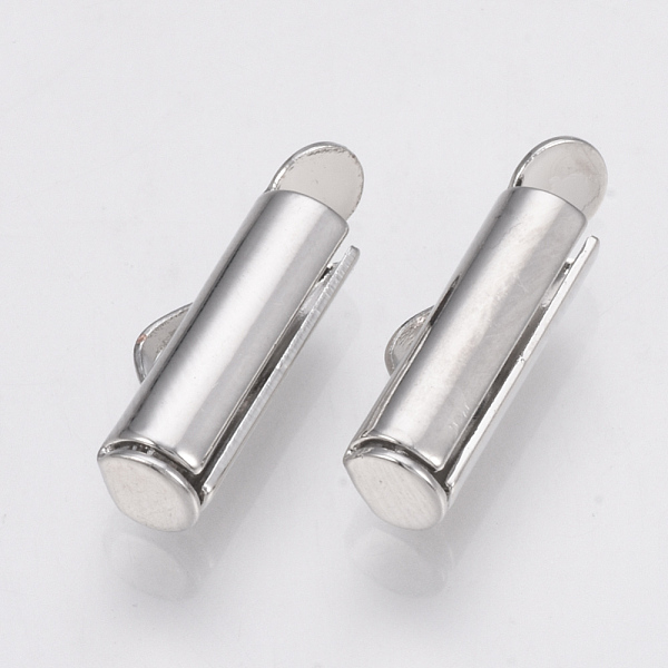 PandaHall Brass Slide On End Clasp Tubes, Slider End Caps, Platinum, 6x13x4mm, Hole: 1x3mm, Inner Diameter: 3mm Brass
PandaHall Brass Slide On End Clasp Tubes, Slider End Caps, Platinum, 6x13x4mm, Hole: 1x3mm, Inner Diameter: 3mm Brass
