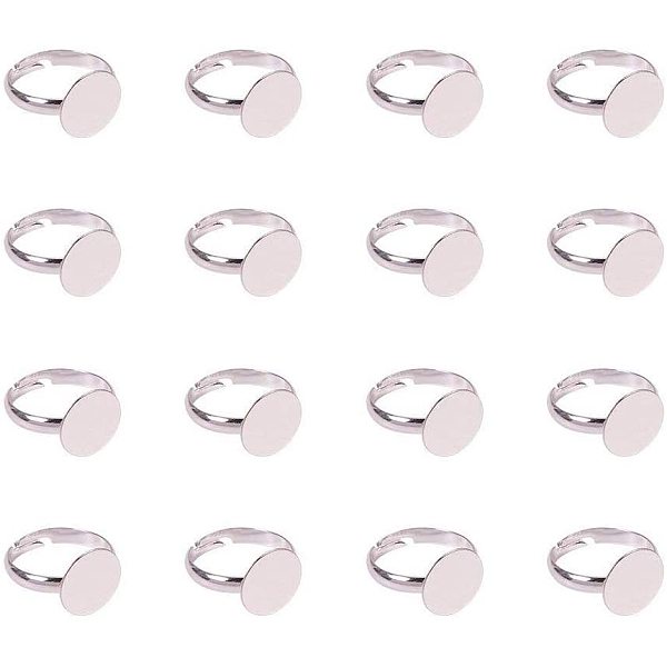 PandaHall Brass Pad Ring Bases, Lead Free & Cadmium Free, Adjustable, Silver, Tray: 12mm, Size 7, 17mm, 50pcs/box Brass
PandaHall Brass Pad Ring Bases, Lead Free & Cadmium Free, Adjustable, Silver, Tray: 12mm, Size 7, 17mm, 50pcs/box Brass