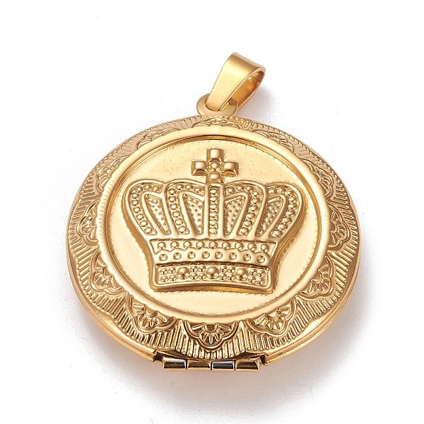 PandaHall 304 Stainless Steel Locket Pendants, Photo Frame Charms for Necklaces, Flat Round with Crown, Golden, 35.5x31.5x9mm, Hole: 3x7mm...
PandaHall 304 Stainless Steel Locket Pendants, Photo Frame Charms for Necklaces, Flat Round with Crown, Golden, 35.5x31.5x9mm, Hole: 3x7mm...