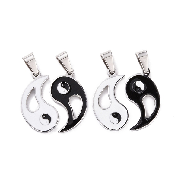 PandaHall 304 Stainless Steel Pendants, with Enamel, Tai Ji, Stainless Steel Color, 27x15x2mm, Hole: 9mm, 2pcs/set Stainless Steel+Enamel..., Multicolor
PandaHall 304 Stainless Steel Pendants, with Enamel, Tai Ji, Stainless Steel Color, 27x15x2mm, Hole: 9mm, 2pcs/set Stainless Steel+Enamel..., Multicolor