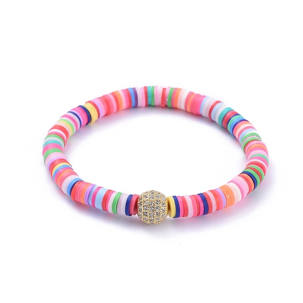 PandaHall Handmade Polymer Clay Heishi Bead Stretch Bracelets, with Brass Micro Pave Clear Cubic Zirconia Round Beads, Golden, 2-1/4 inch...
PandaHall Handmade Polymer Clay Heishi Bead Stretch Bracelets, with Brass Micro Pave Clear Cubic Zirconia Round Beads, Golden, 2-1/4 inch...