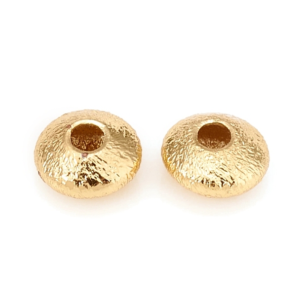 PandaHall Brass Spacer Beads, Long-Lasting Plated, Textured, Flat Round, Golden, 5x2.5mm, Hole: 1.4mm Brass Flat Round
PandaHall Brass Spacer Beads, Long-Lasting Plated, Textured, Flat Round, Golden, 5x2.5mm, Hole: 1.4mm Brass Flat Round