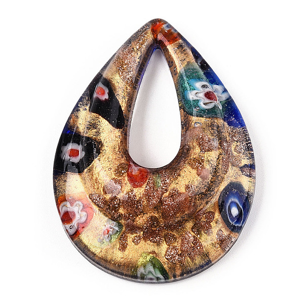 PandaHall Handmade Gold Sand Lampwork Big Pendants, Inside Millefiori Glass, Teardrop, Medium Blue, 52.5x39x12mm, Hole: 25x10mm Lampwork...
PandaHall Handmade Gold Sand Lampwork Big Pendants, Inside Millefiori Glass, Teardrop, Medium Blue, 52.5x39x12mm, Hole: 25x10mm Lampwork...