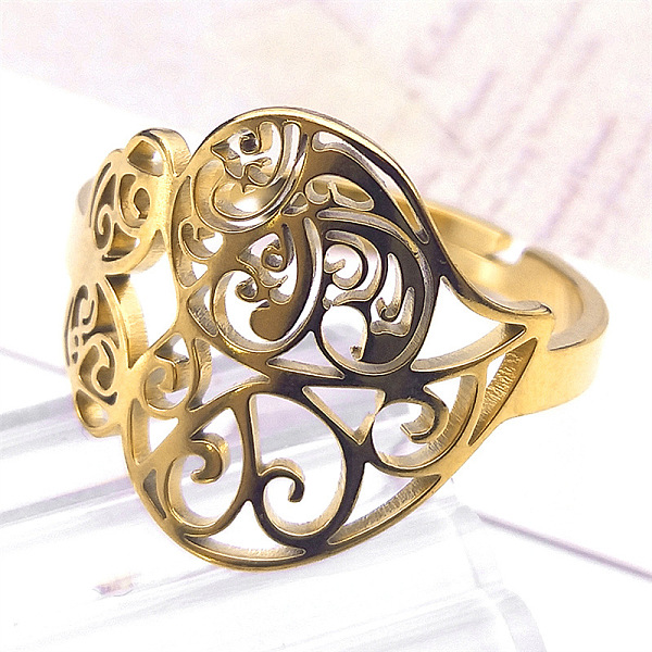 PandaHall 304 Stainless Steel Finger Rings, Flower, Golden, Inner Diameter: 18mm 304 Stainless Steel Flower
PandaHall 304 Stainless Steel Finger Rings, Flower, Golden, Inner Diameter: 18mm 304 Stainless Steel Flower